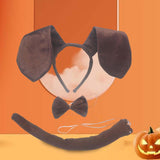 Maxbell 6xDog Ears Headband Tail Bowtie Set Gifts Headdress for Performance Dance Prom