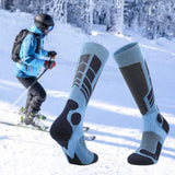 Maxbell Kids Ski Socks Thermal Winter Warm Wool Socks Soft Stockings Snowboard Socks Light and Dark Blue