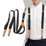 Maxbell 4xMen's Suspenders Hooks Back Fashion Adjustable Braces Mens Womens for Work