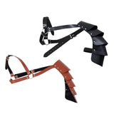 Maxbell 3xGothic Steampunk Shoulder Armors Party Pauldrons Armour Halloween Shrug Belt black