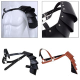 Maxbell 5xGothic Steampunk Shoulder Armors Party Pauldrons Armour Halloween Shrug Belt black
