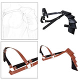 Maxbell 3xGothic Steampunk Shoulder Armors Party Pauldrons Armour Halloween Shrug Belt black