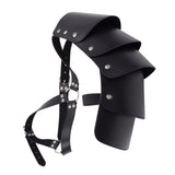 Maxbell 5xGothic Steampunk Shoulder Armors Party Pauldrons Armour Halloween Shrug Belt black