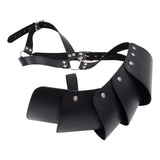 Maxbell 4xGothic Steampunk Shoulder Armors Party Pauldrons Armour Halloween Shrug Belt black