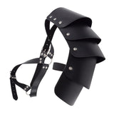 Maxbell 3xGothic Steampunk Shoulder Armors Party Pauldrons Armour Halloween Shrug Belt black