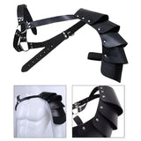 Maxbell 5xGothic Steampunk Shoulder Armors Party Pauldrons Armour Halloween Shrug Belt black