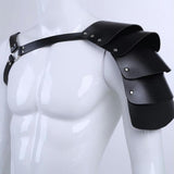 Maxbell 3xGothic Steampunk Shoulder Armors Party Pauldrons Armour Halloween Shrug Belt black
