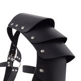 Maxbell 3xGothic Steampunk Shoulder Armors Party Pauldrons Armour Halloween Shrug Belt black