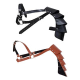 Maxbell 4xGothic Steampunk Shoulder Armors Party Pauldrons Armour Halloween Shrug Belt black