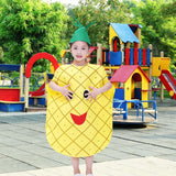 Maxbell 2xKids Fruit Costume Cosplay Cute Children Costume for Themed Party Masquerade Pineapple