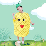 Maxbell 2xKids Fruit Costume Cosplay Cute Children Costume for Themed Party Masquerade Pineapple