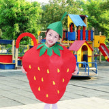 Maxbell 3xKids Fruit Costume Cosplay Cute Children Costume for Themed Party Masquerade Strawberry