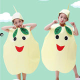 Maxbell 2xKids Fruit Costume Cosplay Cute Children Costume for Themed Party Masquerade Pear