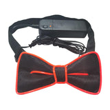 Maxbell 5xLight up Bow Tie Gifts Wedding Neon Bowtie for Fashion Show Bars Cosplay Red