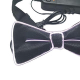 Maxbell 3xLight up Bow Tie Gifts Wedding Neon Bowtie for Fashion Show Bars Cosplay Red