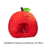Maxbell 2xBreathable Plush Apple Hat Cap Headdress for Birthday Party Carnival Holiday