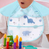 Maxbell Baby Eating Smock Bib Oilproof Easy Clean Waterproof Bib for Baby for Eating Dinosaur