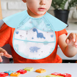 Maxbell Baby Eating Smock Bib Oilproof Easy Clean Waterproof Bib for Baby for Eating Dinosaur