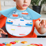 Maxbell Baby Eating Smock Bib Waterproof with Pocket Easy Clean Bib for Feeding