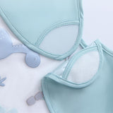 Maxbell Baby Eating Smock Bib Waterproof with Pocket Easy Clean Bib for Feeding