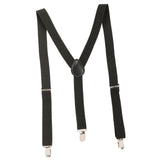 Maxbell 2xMens Suspenders Y Type Trousers Braces for Dress Pants Wedding Costume Party Black