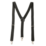 Maxbell 2xMens Suspenders Y Type Trousers Braces for Dress Pants Wedding Costume Party Black