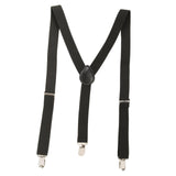 Maxbell 2xMens Suspenders Y Type Trousers Braces for Dress Pants Wedding Costume Party Black