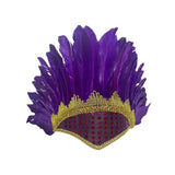 Feather Headdress Chief Indian Hat for Stage Performance Masquerade Festival Purple