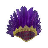 Feather Headdress Chief Indian Hat for Stage Performance Masquerade Festival Purple