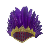 Feather Headdress Chief Indian Hat for Stage Performance Masquerade Festival Purple