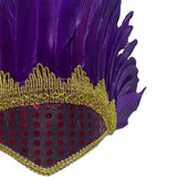 Feather Headdress Chief Indian Hat for Stage Performance Masquerade Festival Purple