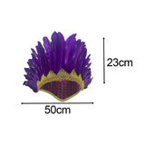 Feather Headdress Chief Indian Hat for Stage Performance Masquerade Festival Purple