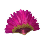 Maxbell Feather Headdress Chief Indian Hat for Stage Performance Masquerade Festival Rose Red