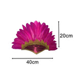 Maxbell Feather Headdress Chief Indian Hat for Stage Performance Masquerade Festival Rose Red
