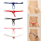 Maxbell Mens Santa Hat Thongs T Back Thongs Xmas Brief for Club Honeymoon Night Blue