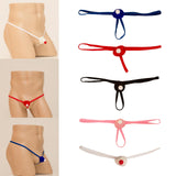 Maxbell Mens Santa Hat Thongs T Back Thongs Xmas Brief for Club Honeymoon Night Blue