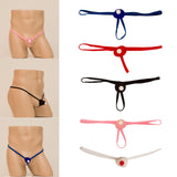 Maxbell Mens Santa Hat Thongs T Back Thongs Xmas Brief for Club Honeymoon Night Blue