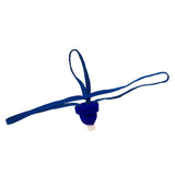 Maxbell Mens Santa Hat Thongs T Back Thongs Xmas Brief for Club Honeymoon Night Blue