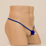 Maxbell Mens Santa Hat Thongs T Back Thongs Xmas Brief for Club Honeymoon Night Blue