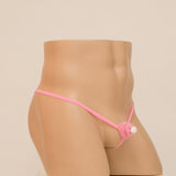 Maxbell Mens Santa Hat Thongs T Back Thongs Xmas Brief for Club Honeymoon Night Pink