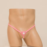 Maxbell Mens Santa Hat Thongs T Back Thongs Xmas Brief for Club Honeymoon Night Pink