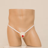 Maxbell Mens Santa Hat Thongs T Back Thongs Xmas Brief for Club Honeymoon Night White