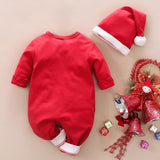 Maxbell Infant Bodysuit Long Sleeve Romper for Baby 1ST Christmas Daily Wear Infants for Height 66cm