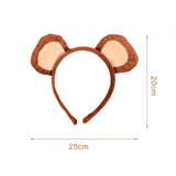 Maxbell 4xMonkey Ears and Tail Set Cute for Masquerade Animals Themed Parties Festival