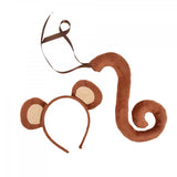 Maxbell 2xMonkey Ears and Tail Set Cute for Masquerade Animals Themed Parties Festival