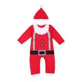 Maxbell First Christmas Baby Outfit Boy Girl with Hat Long Sleeve Newborn Clothes Red 80