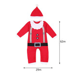 Maxbell First Christmas Baby Outfit Boy Girl with Hat Long Sleeve Newborn Clothes Red 80