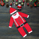 Maxbell First Christmas Baby Outfit Boy Girl with Hat Long Sleeve Newborn Clothes 95 Red