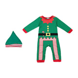 Maxbell First Christmas Baby Outfit Boy Girl with Hat Long Sleeve Newborn Clothes 80 Green