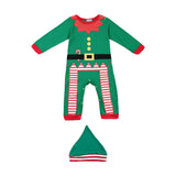 Maxbell First Christmas Baby Outfit Boy Girl with Hat Long Sleeve Newborn Clothes 80 Green